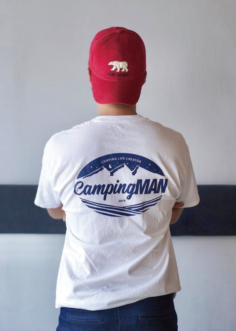 캠핑맨 로고 반팔 티셔츠 (White)